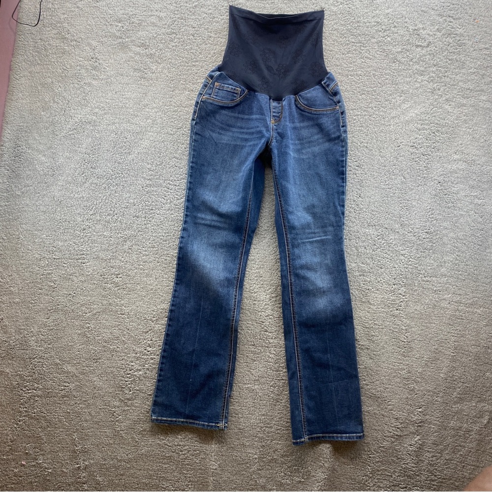 Jessica Simpson Maternity Boot Cut Jeans Elastic Full Belly Band Size Large Sz L